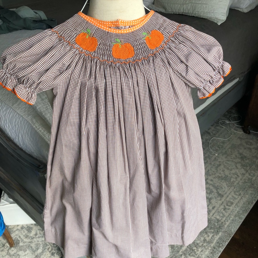 Smocked Pumpkin Dress 4T